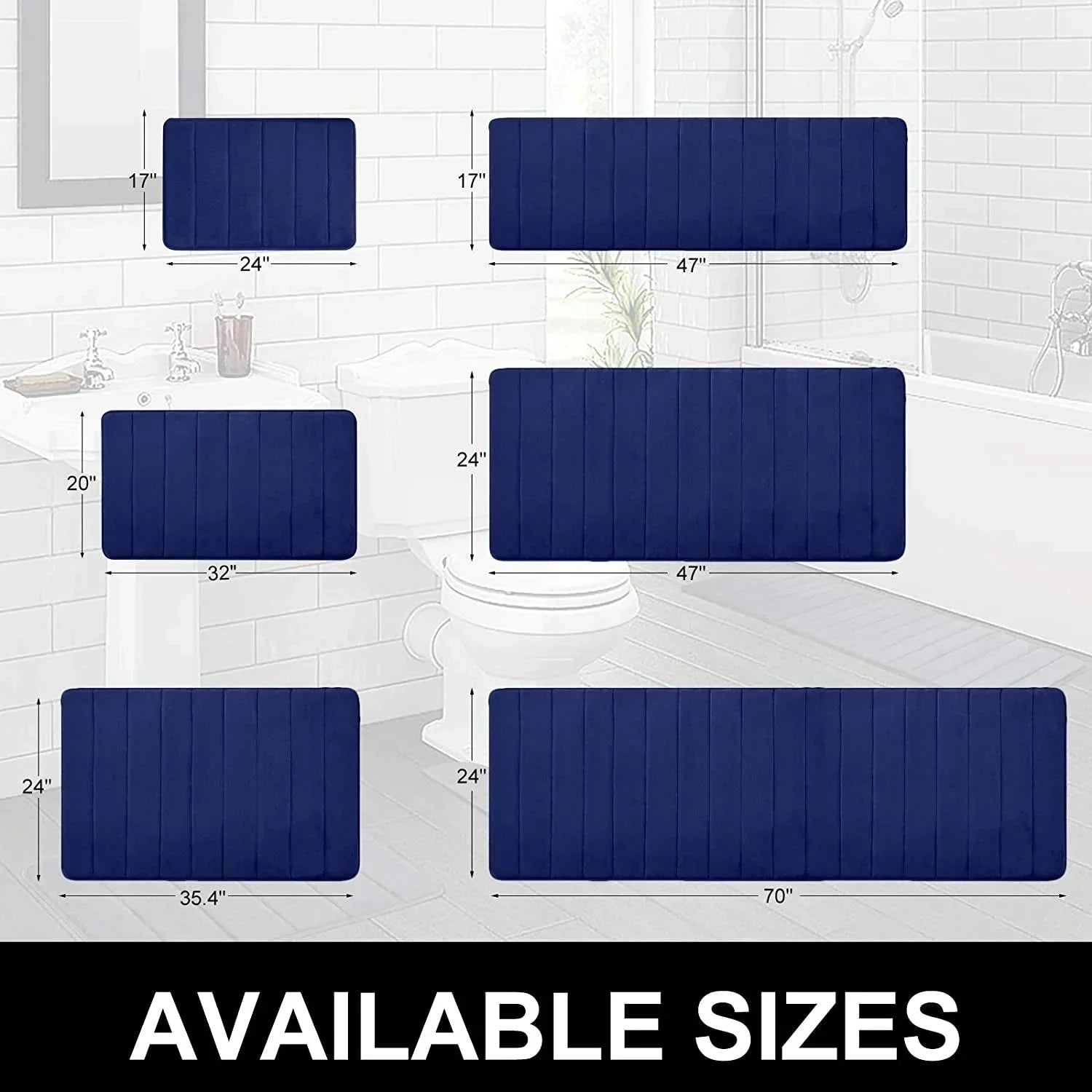 Memory Foam Bath Mat Rug-Raxiva-MFB888Memory Foam Bath Mat Rug7491655991357, Memory Foam Bath Mat Rug, , Raxiva, Memory Foam Bath Mat Rug,