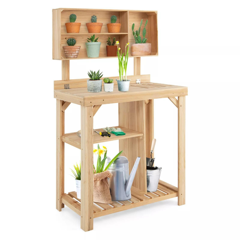 Outdoor Gardening Potting Workbench Table with Storage-Fivira-SKU38841708186796093Outdoor Gardening Potting Workbench Table with Storage7491665363005, Outdoor Gardening Potting Workbench Table with Storage, , Fivira, Outdoor Gardening Potting Workbench Table with Storage,