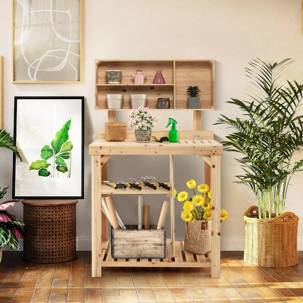 Outdoor Gardening Potting Workbench Table with Storage-Raxiva-SKU38841708186796093Outdoor Gardening Potting Workbench Table with Storage7491665363005, Outdoor Gardening Potting Workbench Table with Storage, , Raxiva, Outdoor Gardening Potting Workbench Table with Storage,