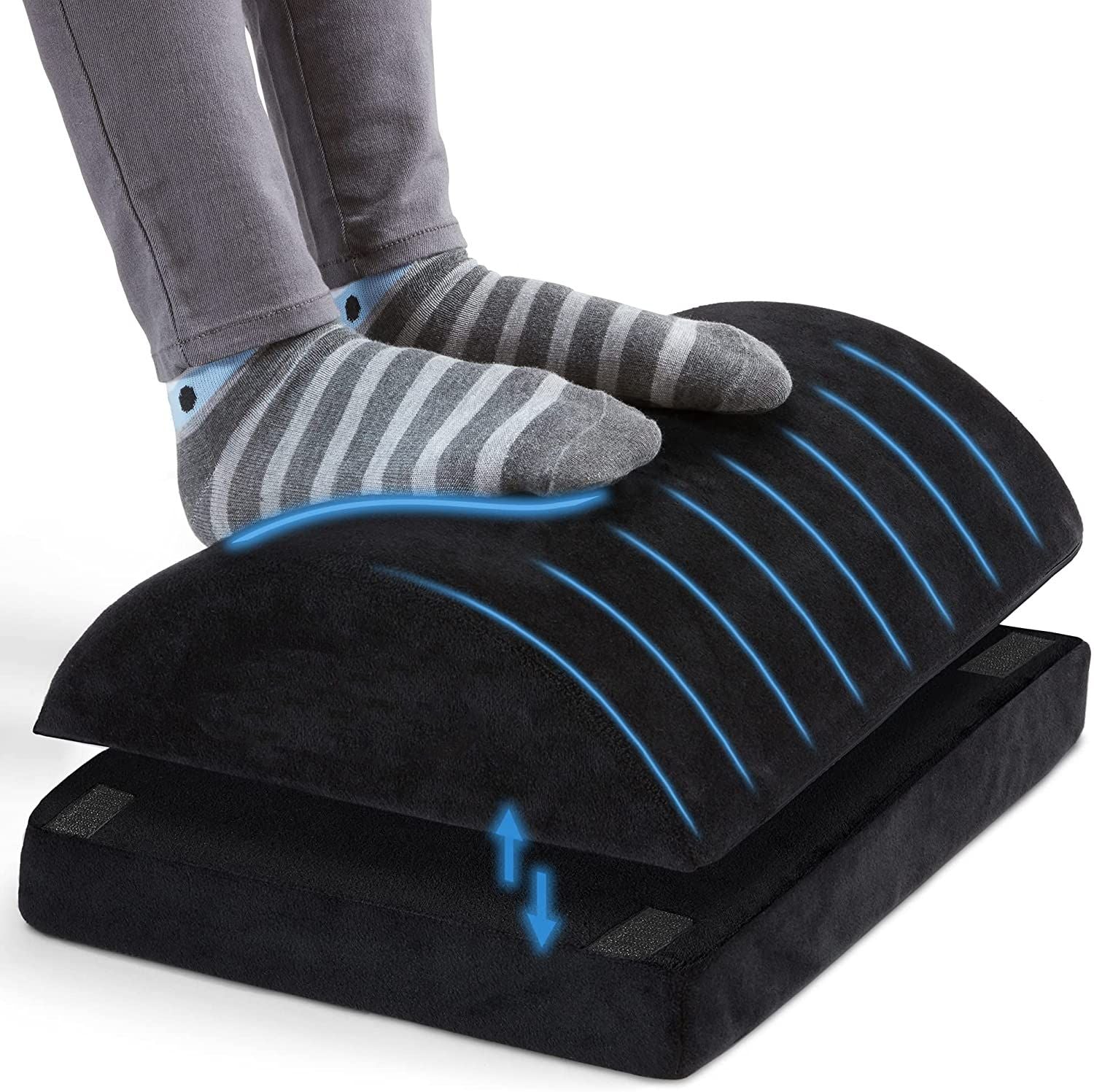 Raxiva-curved ergonomic under desk foot rest home office