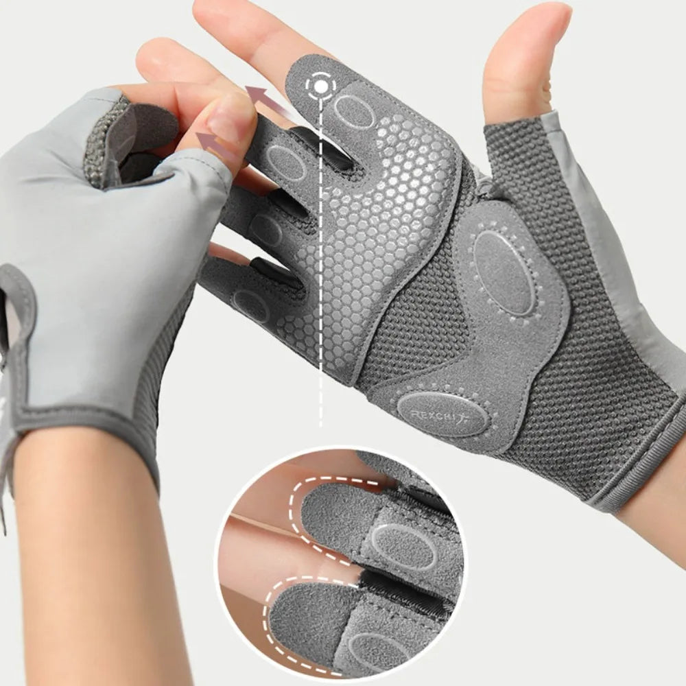 Raxiva - Breathable Non-Slip Half Finger Cycling Gloves – Sleek, Lightweight Fitness Gloves for Men & Women in Vibrant Colors, Perfect for Bodybuilding & Outdoor Adventures