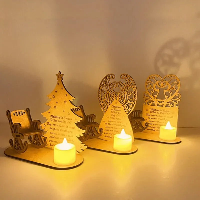Raxiva - Christmas Tealight Candle Holder – "Merry Christmas in Heaven" Remembrance Ornament for Cherished Holiday Memories & Tabletop Décor