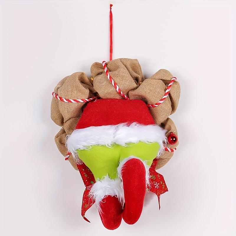 Raxiva - Christmas Thief & Elf Leg Burlap Wreath – Whimsical Holiday Décor for a Playful Festive Touch