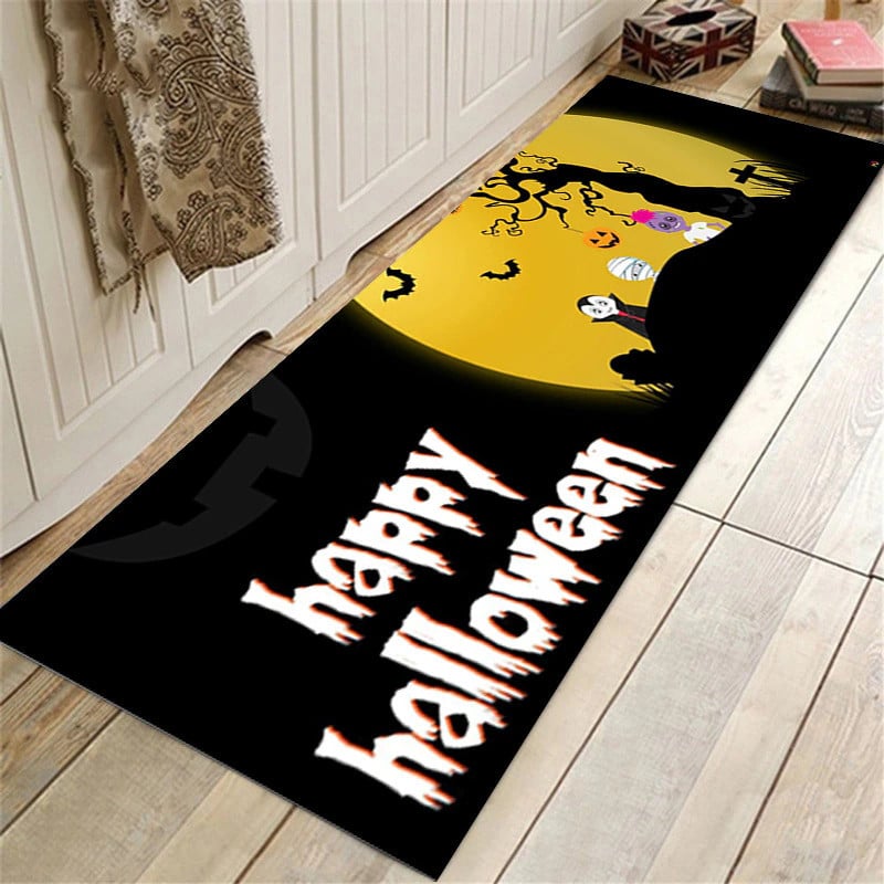 Raxiva - Halloween Bathroom Rug Set - Floor Mat Bathroom Water Absorption Anti-Slip Long Rug