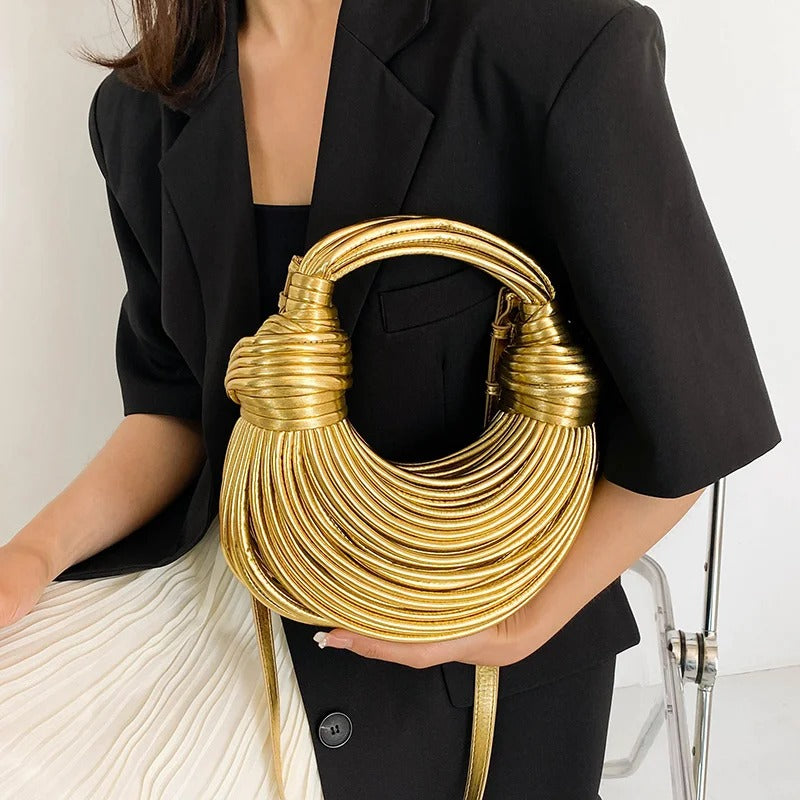 Raxiva - Handwoven Noodle Knotted Bag - Dimensional Handbag