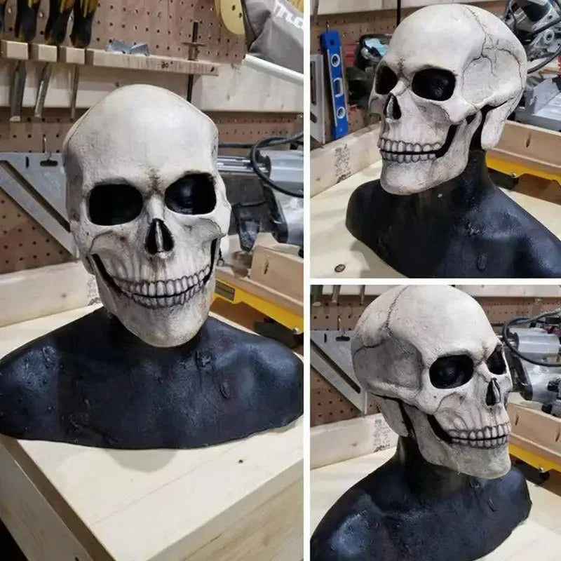 Raxiva - Movable Mouth Skull Mask - Halloween Full Head Skull Mask