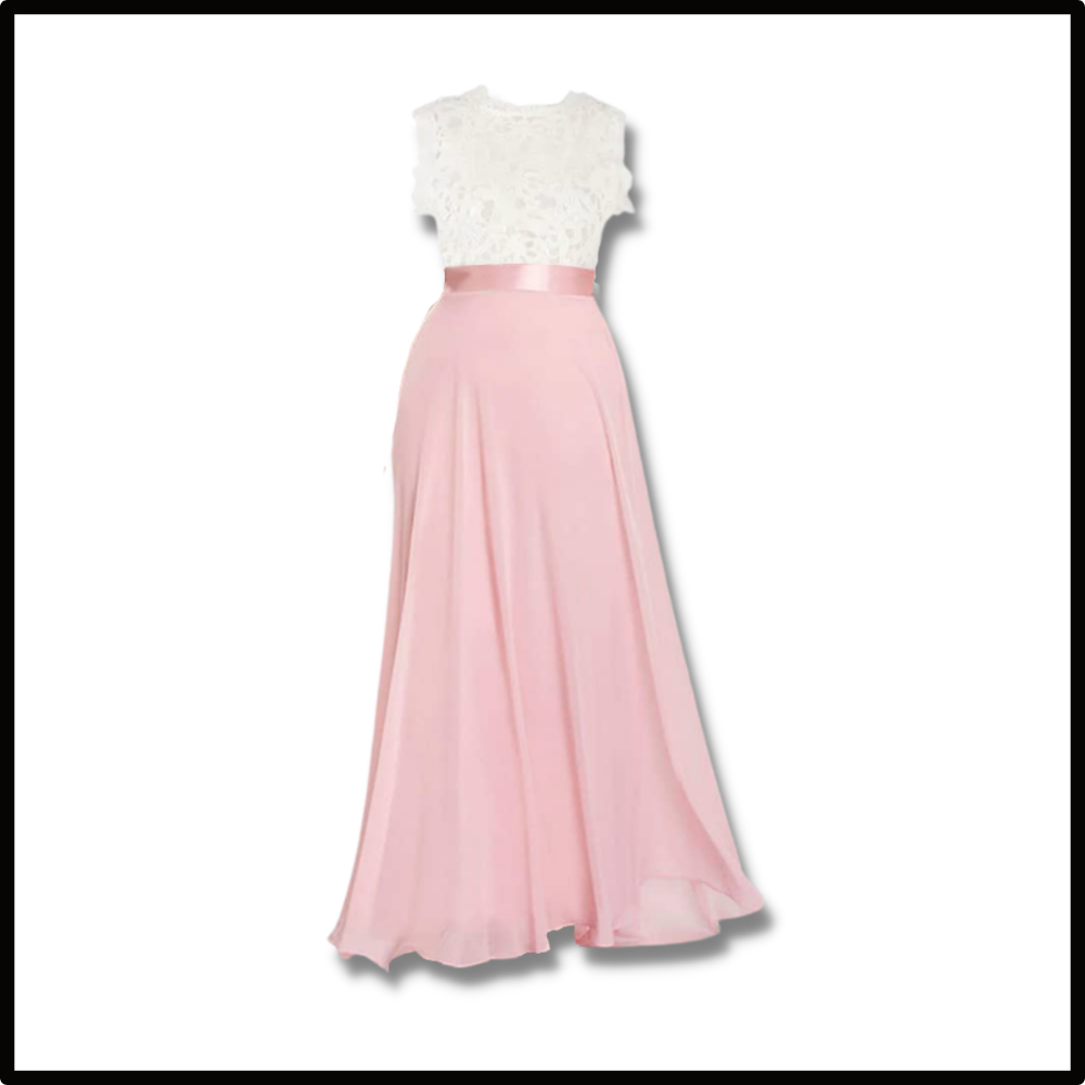 Raxiva - Prairie Chic Lace Chiffon Dress