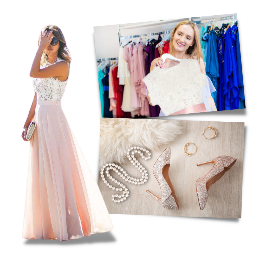 Raxiva - Prairie Chic Lace Chiffon Dress