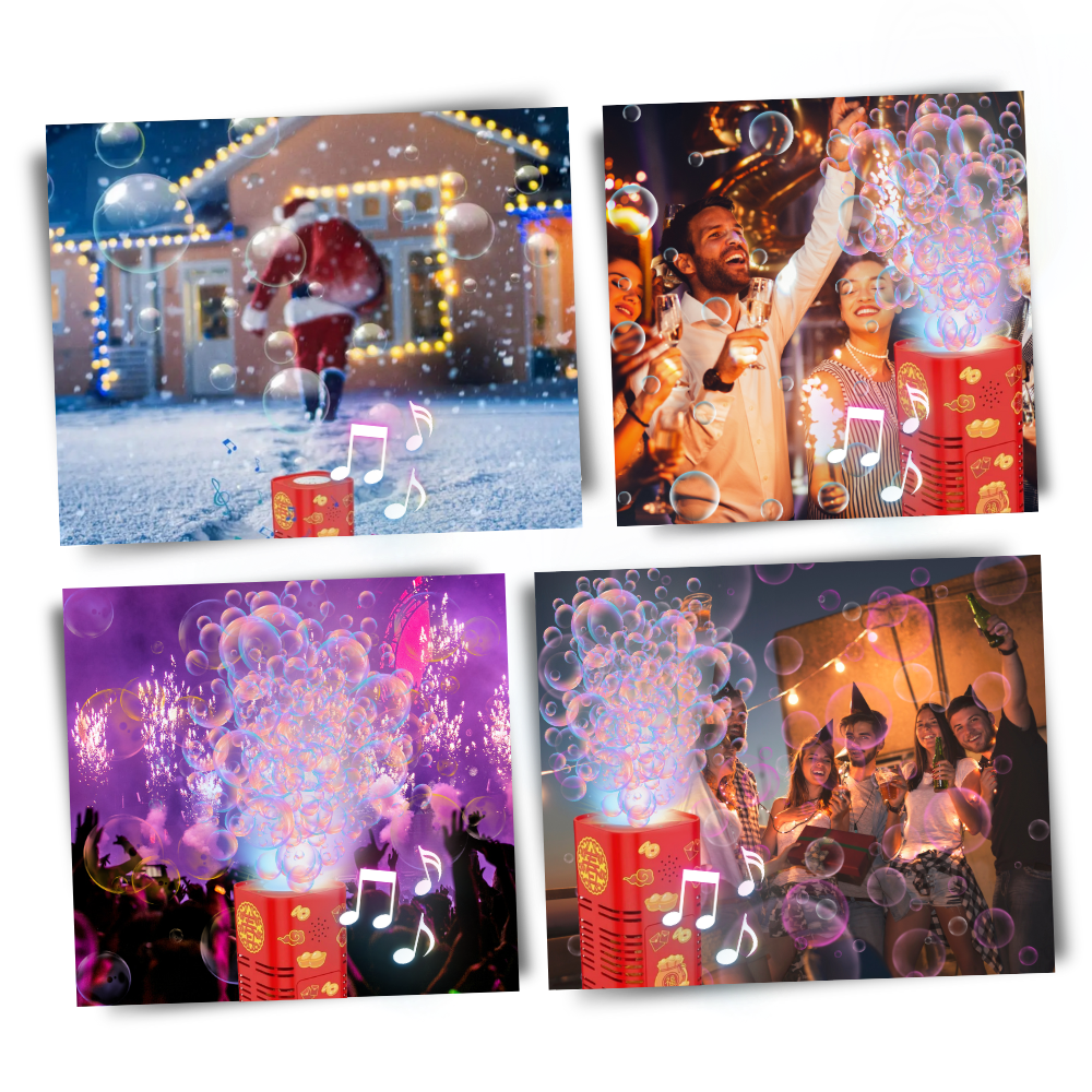 Raxiva - Rechargeable Firework Bubble Machine