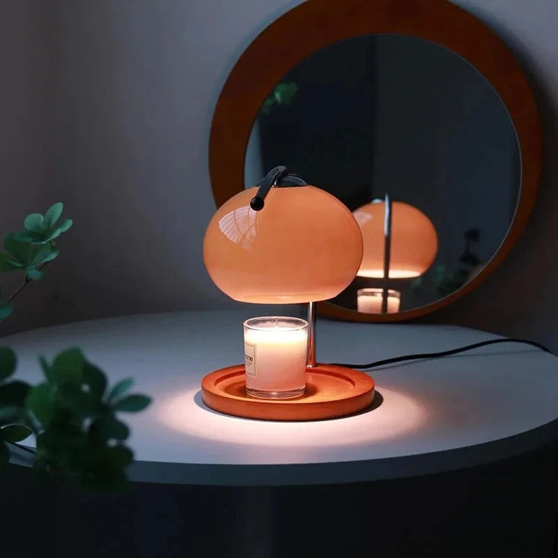 Raxiva - Retro Glass Dimmable Candle Warmer Lamp - Warm & Aromatic Ambiance
