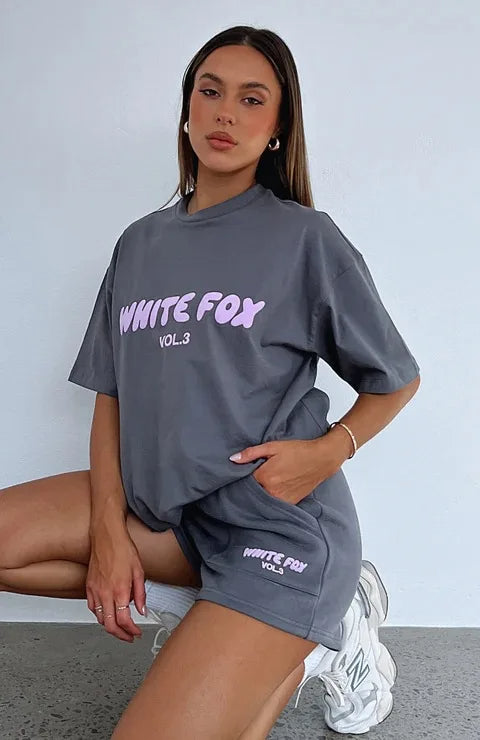Raxiva - Sporty Casual Loose Printed T-Shirt and Shorts – Spring Perfect Chic Two-Piece Set for Women
