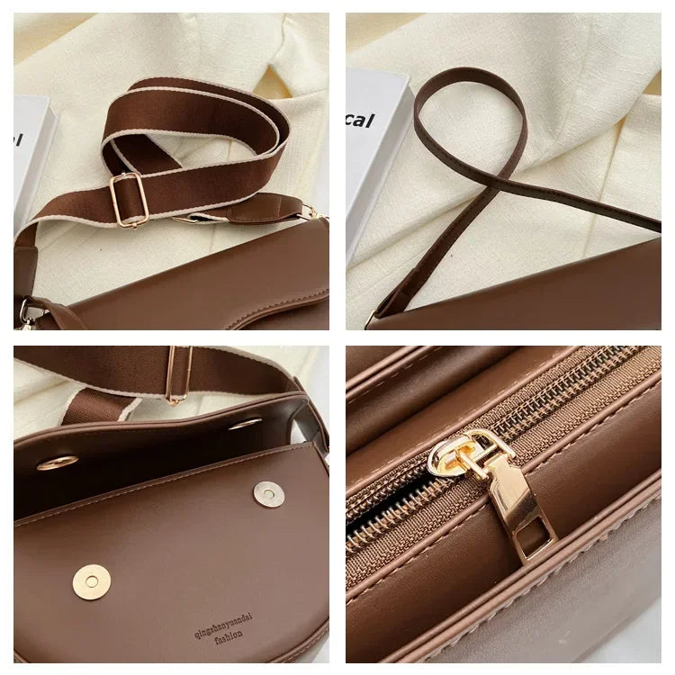 Raxiva - Vintage Leather Saddle Bag – Summer Chain Shoulder & Crossbody Underarm Handbag for Stylish Women