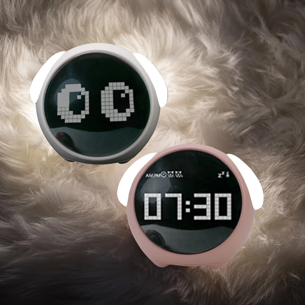 Raxiva - Voice-Controlled Night Light Alarm Clock – The Perfect Multifunctional Companion for Your Child's Room, Complete with a Thermometer!