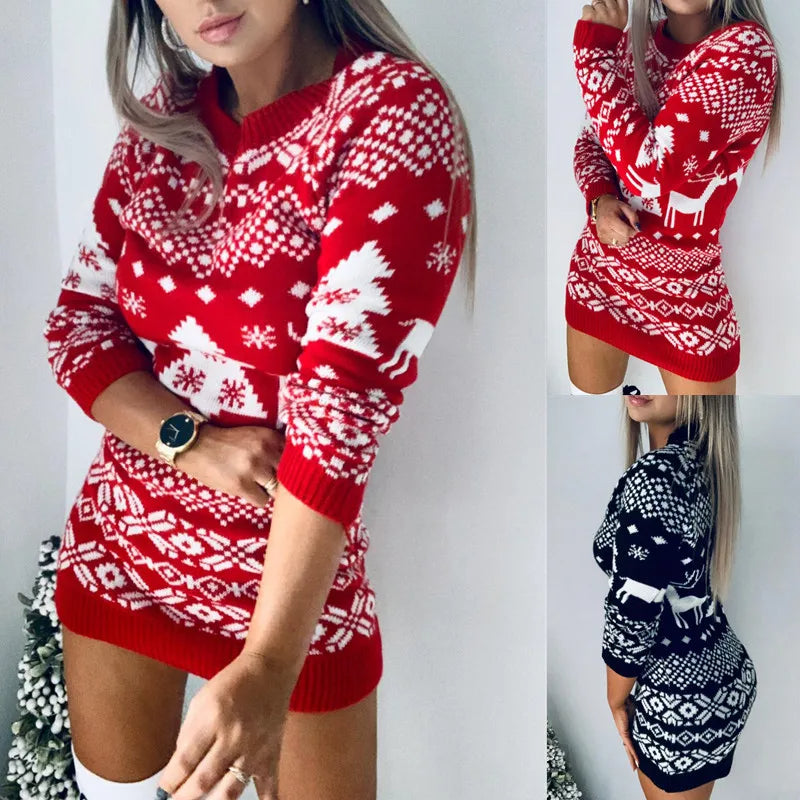 Sexy christmas jumper dress hot sale