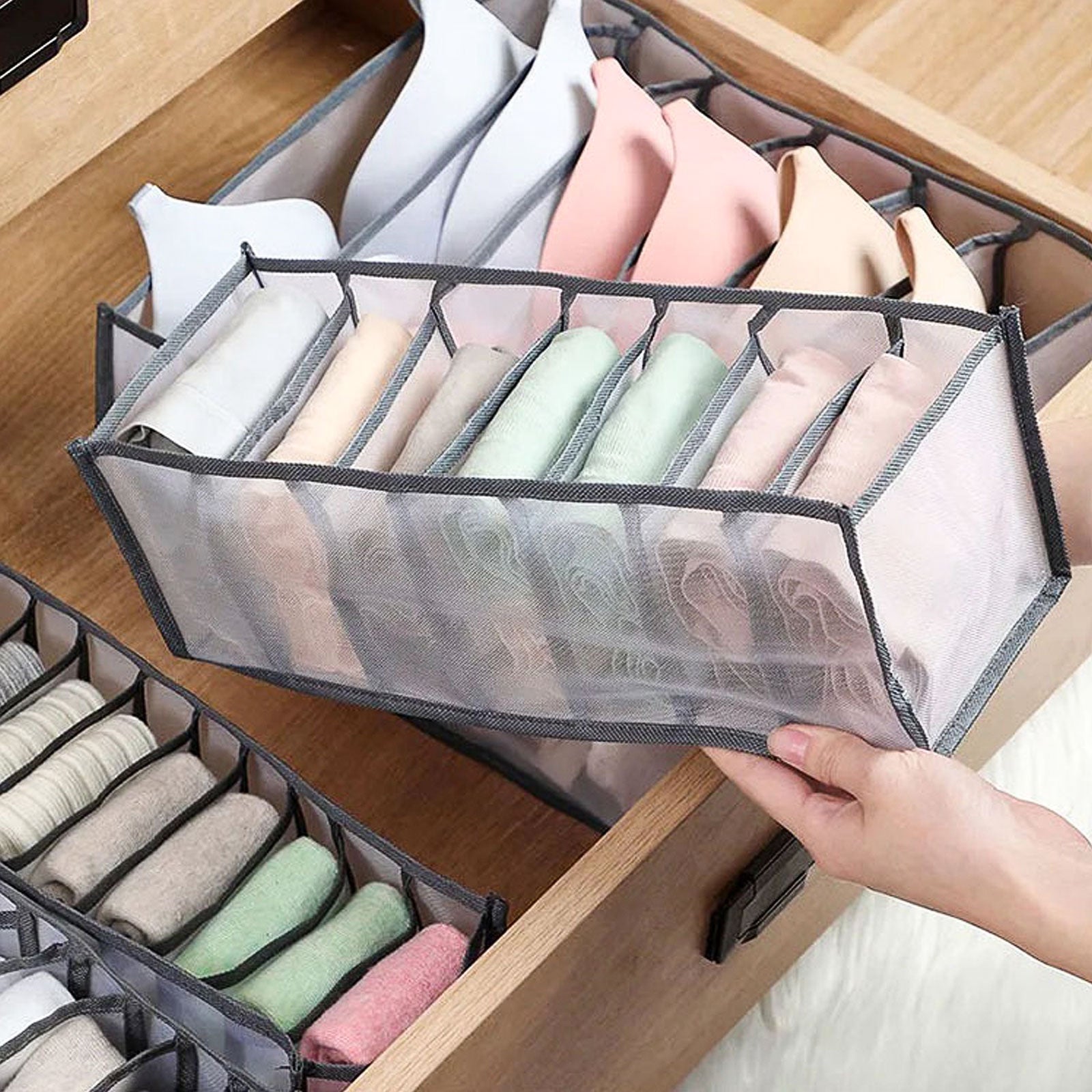 Raxiva-sousobox panier organisateur pliable sous vetements 3 pcs