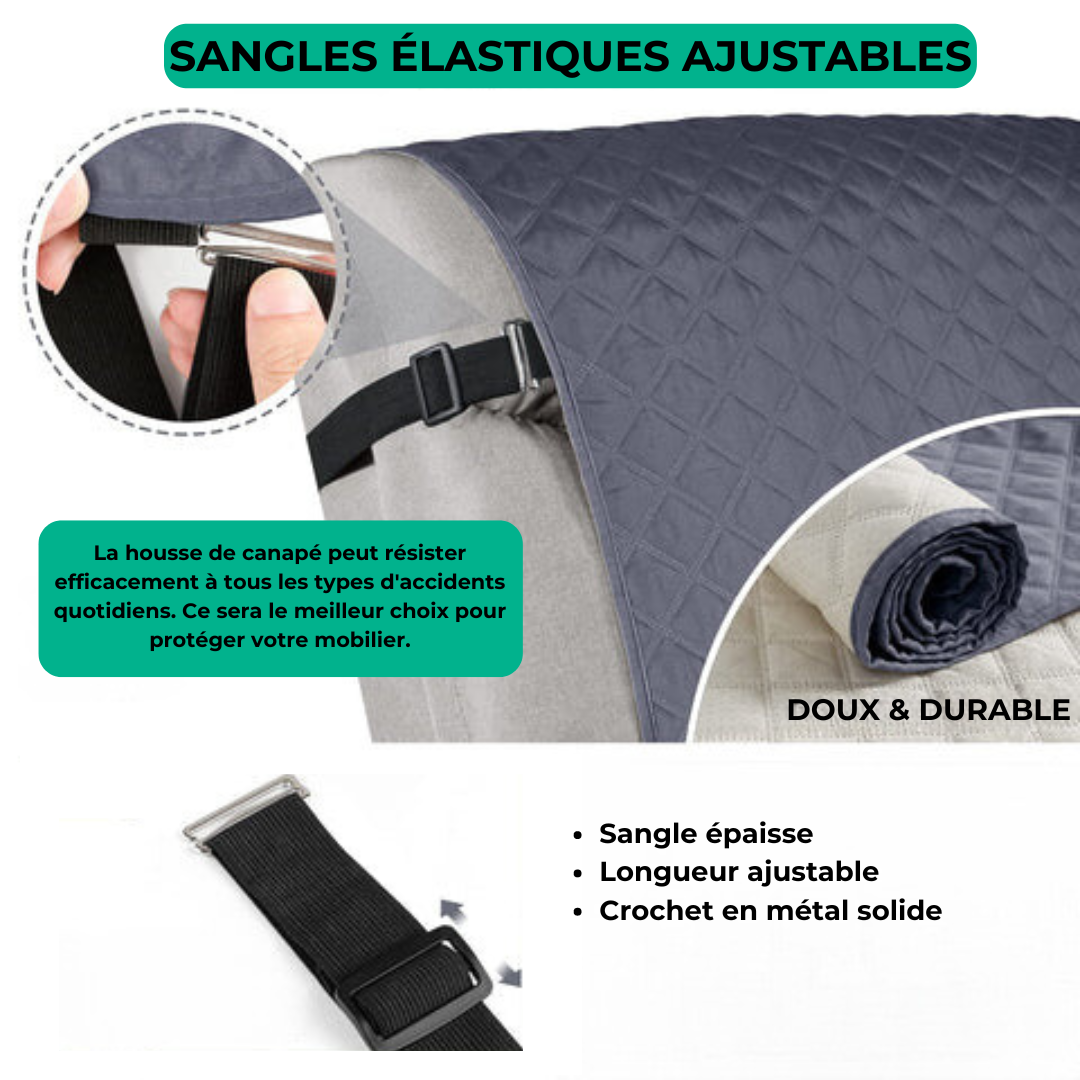 Raxiva-housse fauteuil extensible protection antiderapante confort premium