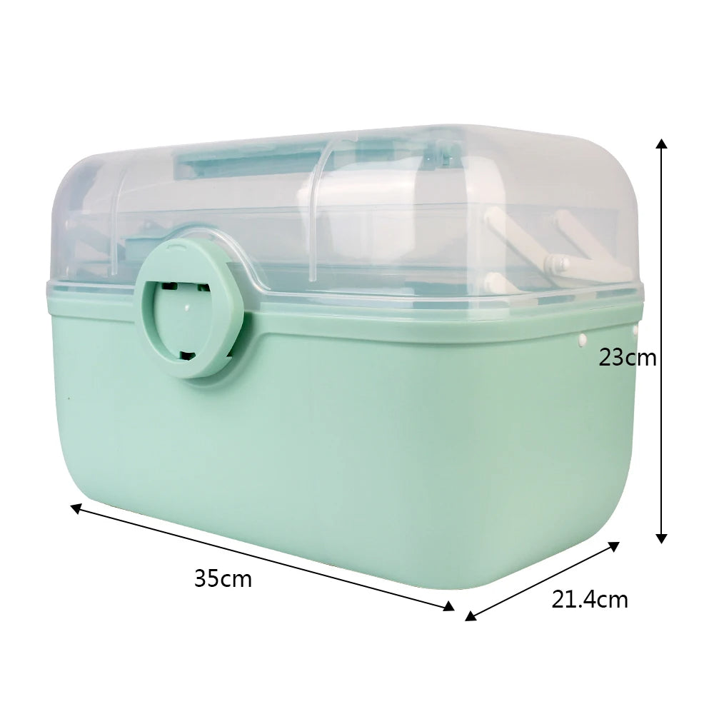 Raxiva-3 layer medicine storage box durable portable lockable first aid organizer