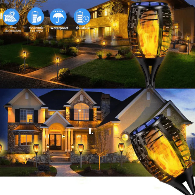 Raxiva-lampe solaire effet flamme jardin