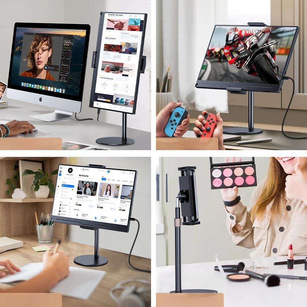 Raxiva-adjustable portable monitor stand sleek desktop bracket for ipad phone tablets 13 24 5cm