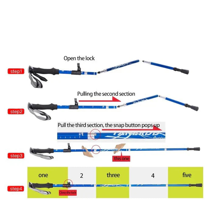 Raxiva-adjustable foldable telescopic trekking poles