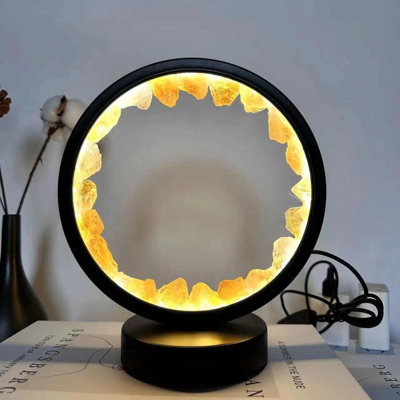 Raxiva-amethyst cluster night light natural bedroom desk decorative lamp