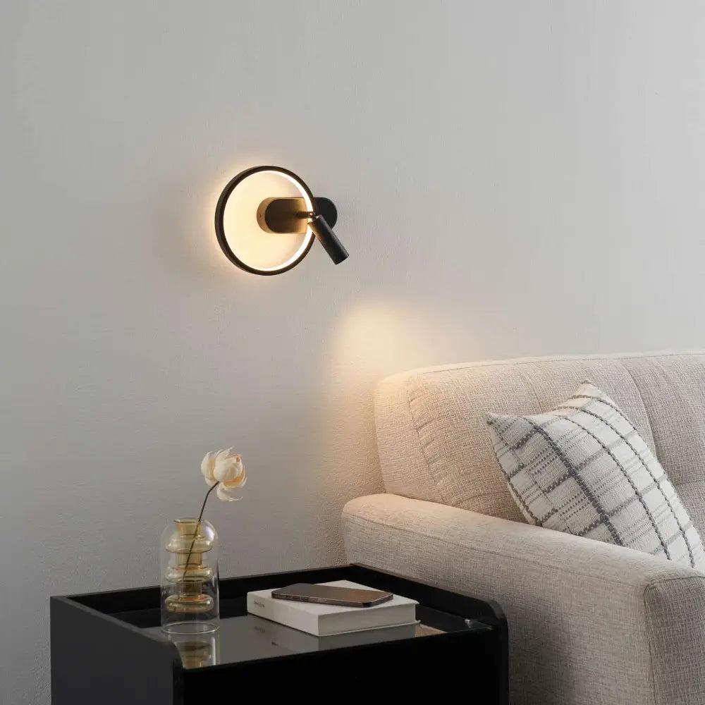 Raxiva-applique murale led ambiance avec liseuse orientable integree