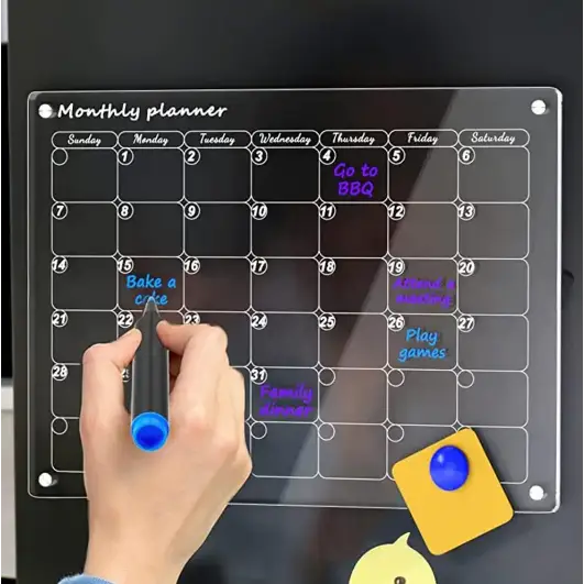 Raxiva-calendrier transparent magnetique acrylique