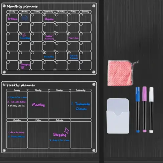 Raxiva-calendrier transparent magnetique acrylique