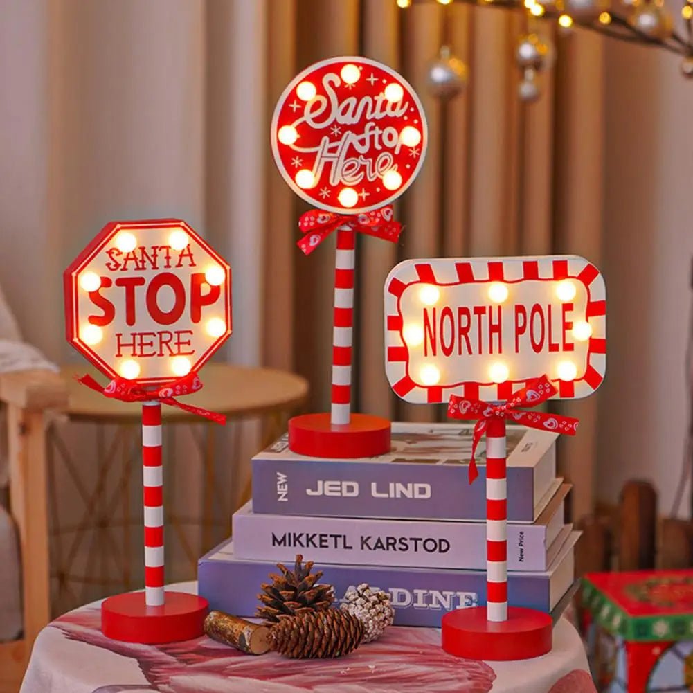 Raxiva-christmas led wooden sign lights festive atmosphere holiday celebrations