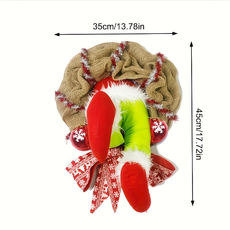 Raxiva-christmas thief elf leg burlap wreath whimsical holiday decor