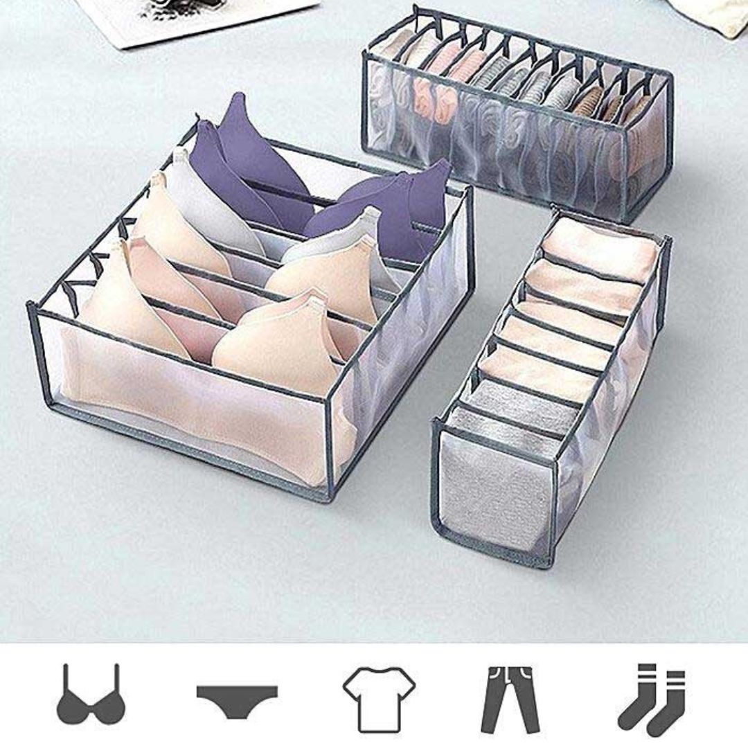 Raxiva-sousobox panier organisateur pliable sous vetements 3 pcs