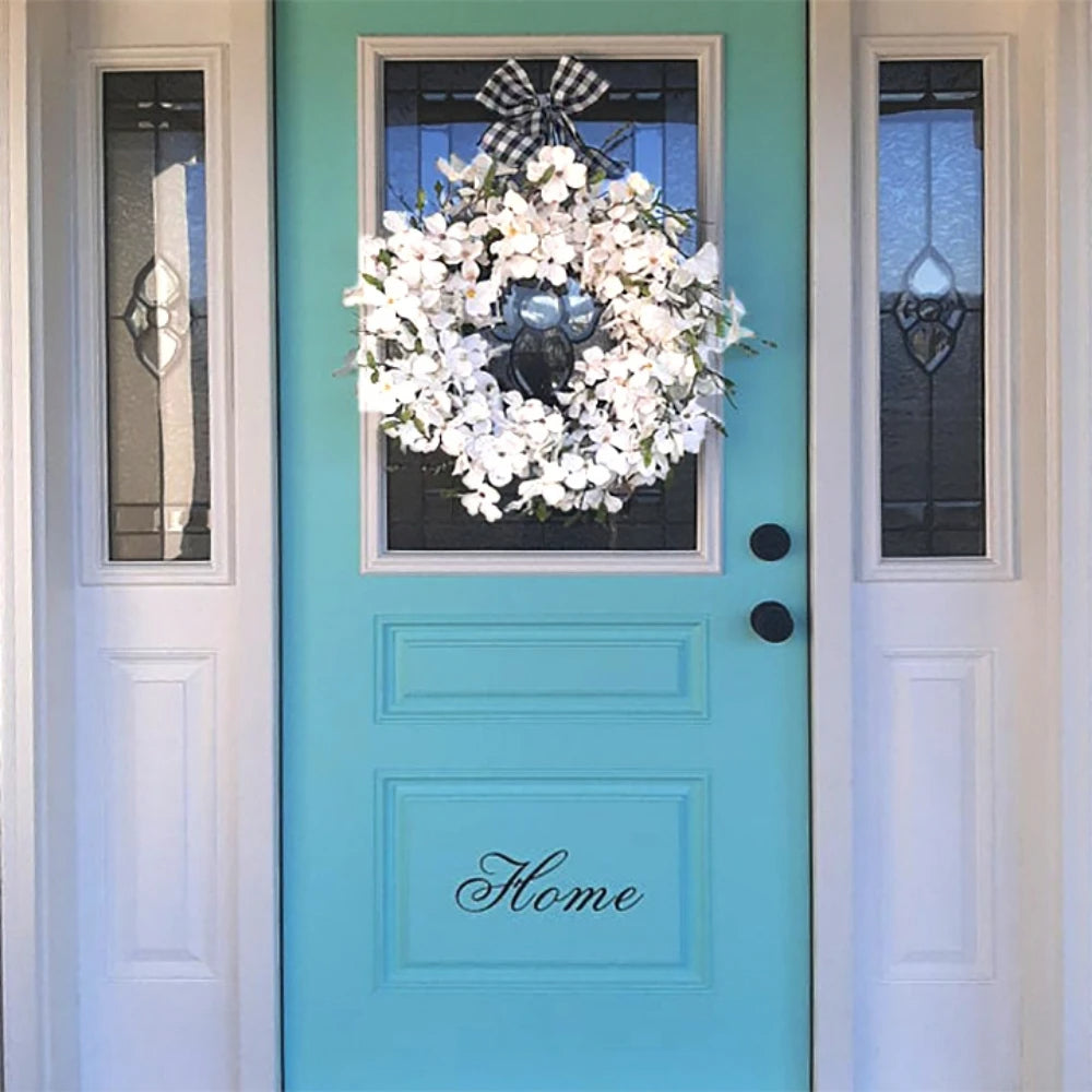 Raxiva-white dogwood flower wreath 40 cm