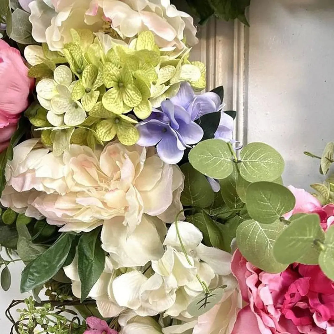 Raxiva-rainbow hydrangea artificial wreath 35cm