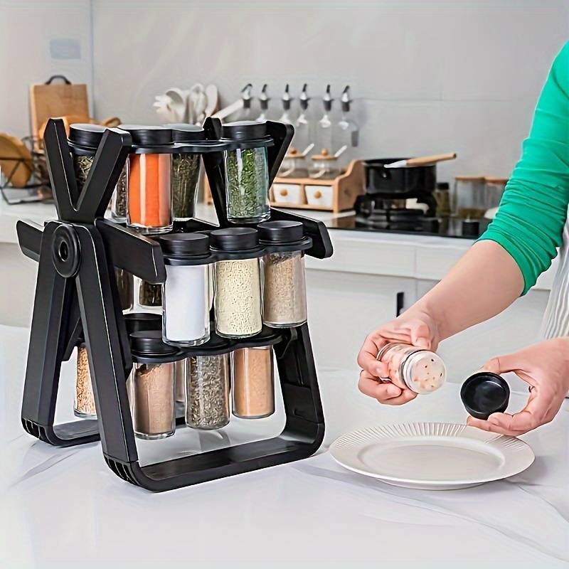 Raxiva-etagere a epices rotative 360 18 pots
