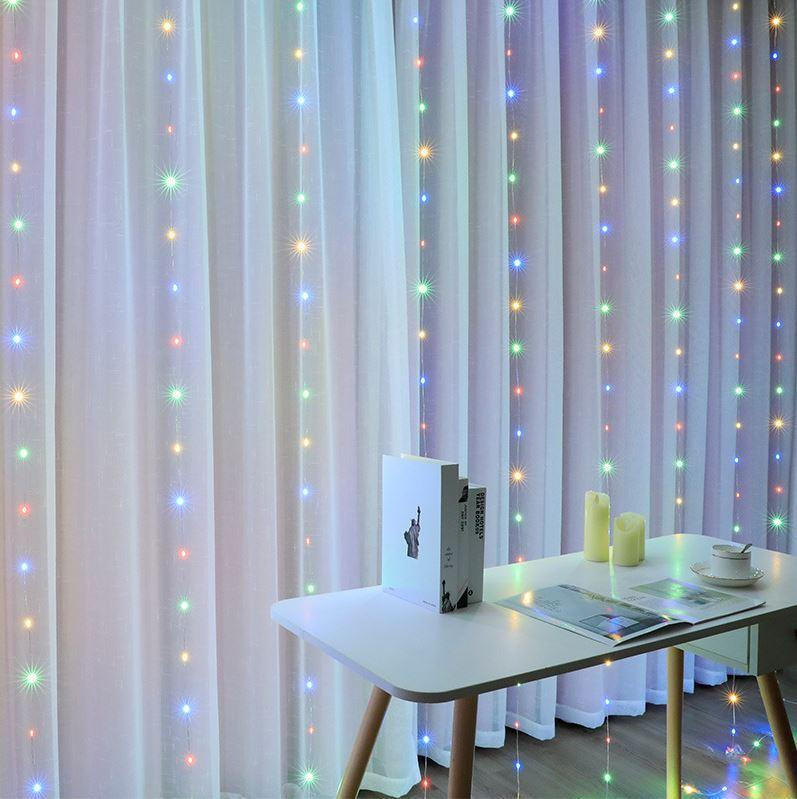 Raxiva-rideau etoiles guirlandes lumineuses festives