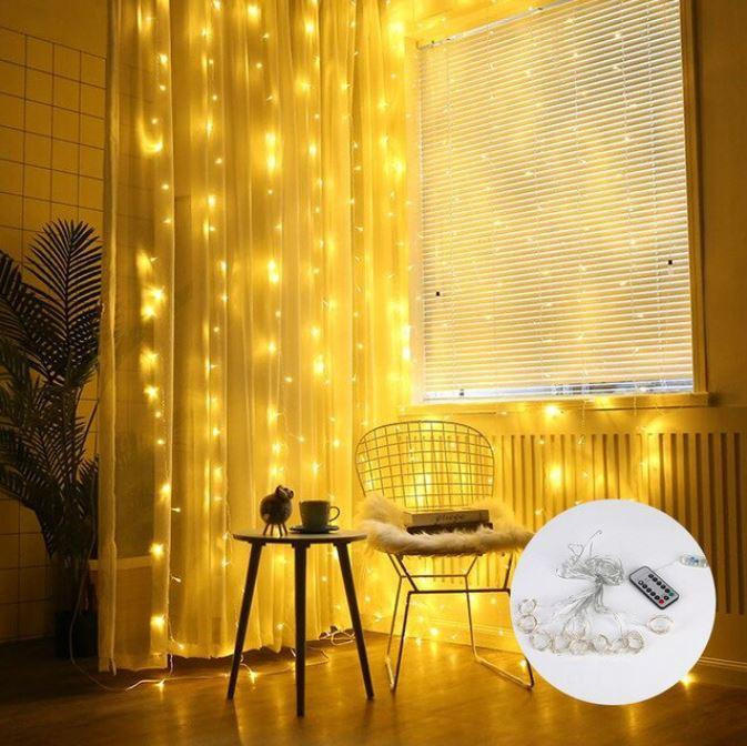 Raxiva-rideau etoiles guirlandes lumineuses festives