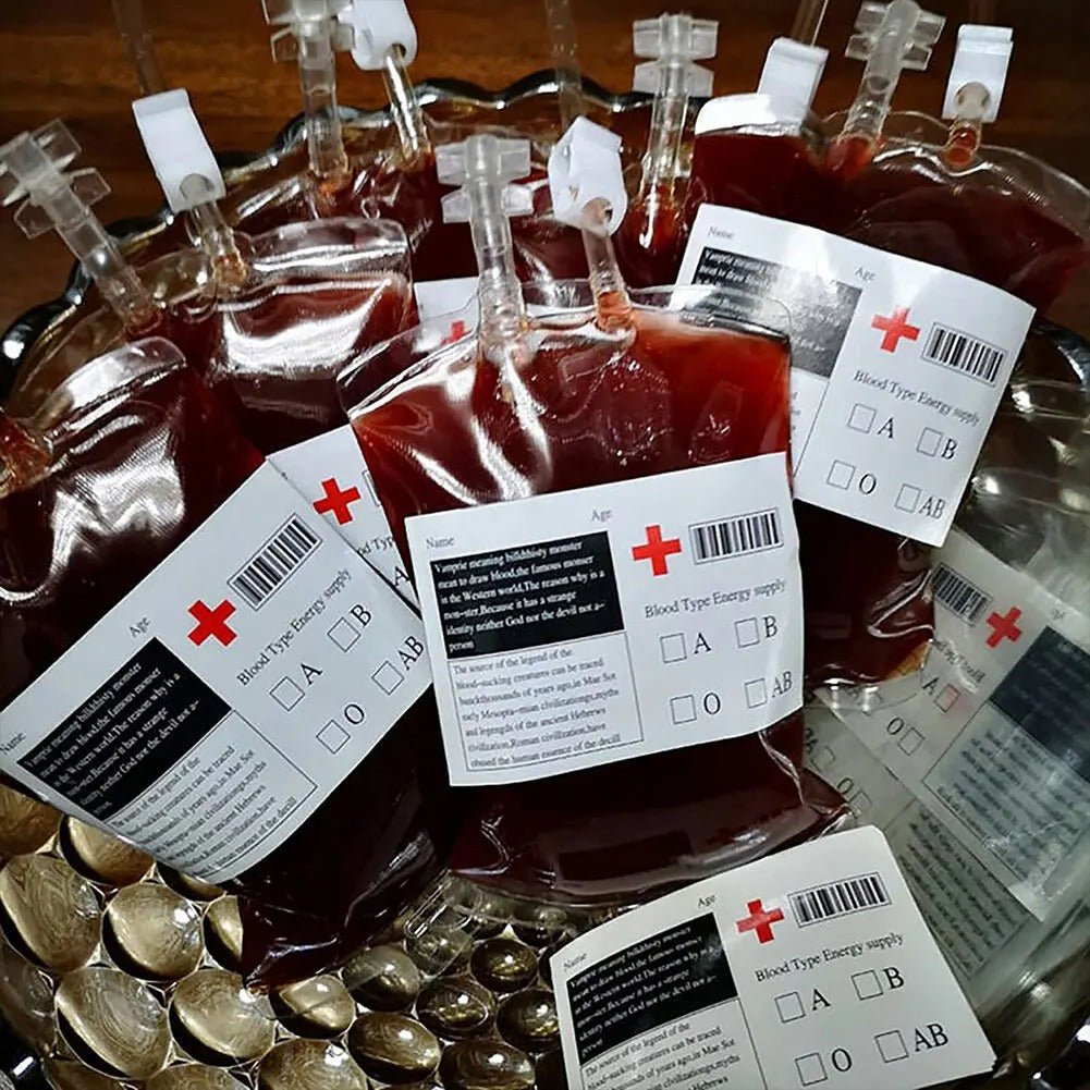 Raxiva-halloween blood bag drink pack reusable cups containers vampire zombie party supplies
