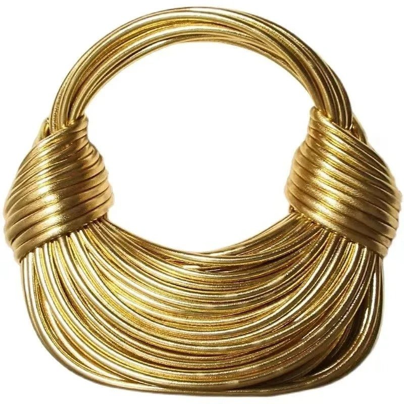 Raxiva-handwoven noodle knotted dimensional handbag