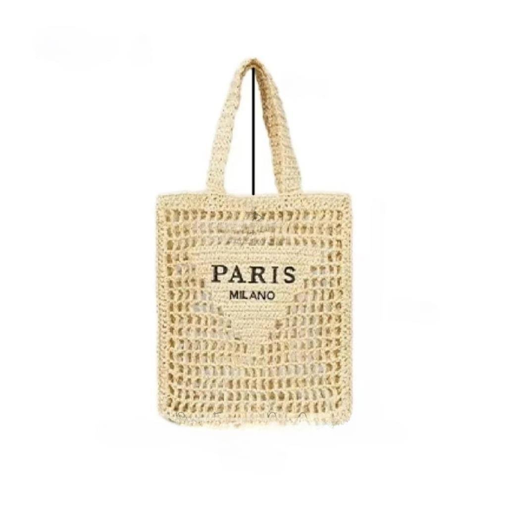 Raxiva-handwoven straw summer shoulder bag women spacious hollow design summer beach vacations