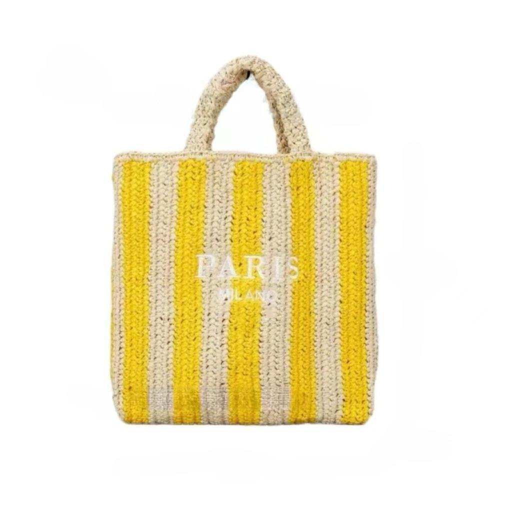 Raxiva-handwoven straw summer shoulder bag women spacious hollow design summer beach vacations