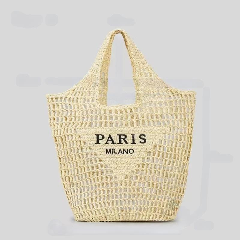 Raxiva-handwoven straw summer shoulder bag women spacious hollow design summer beach vacations