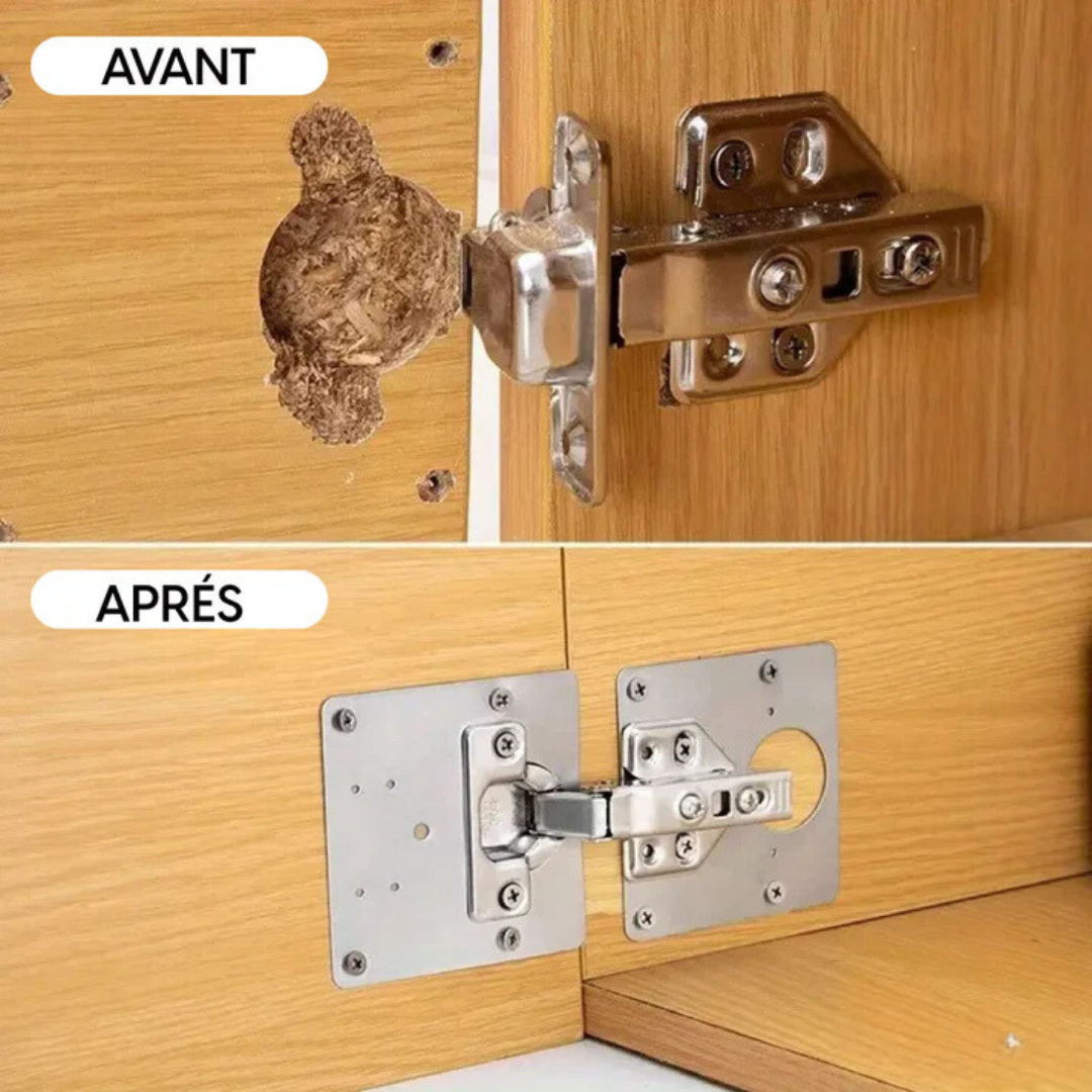 Raxiva-fixarmoire kit reparation charnieres acier inoxydable 4 pcs