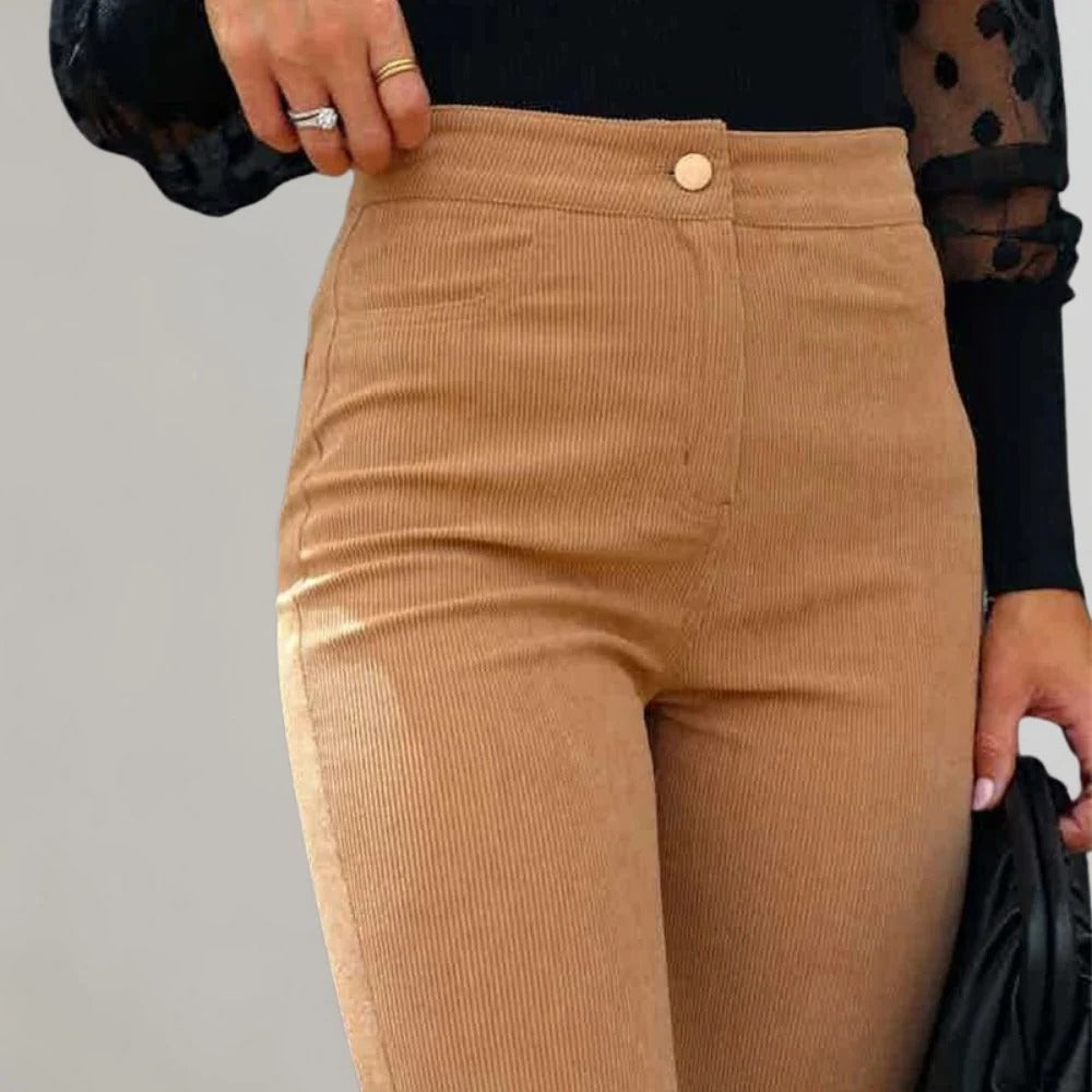 Raxiva-trendy corduroy flared pants