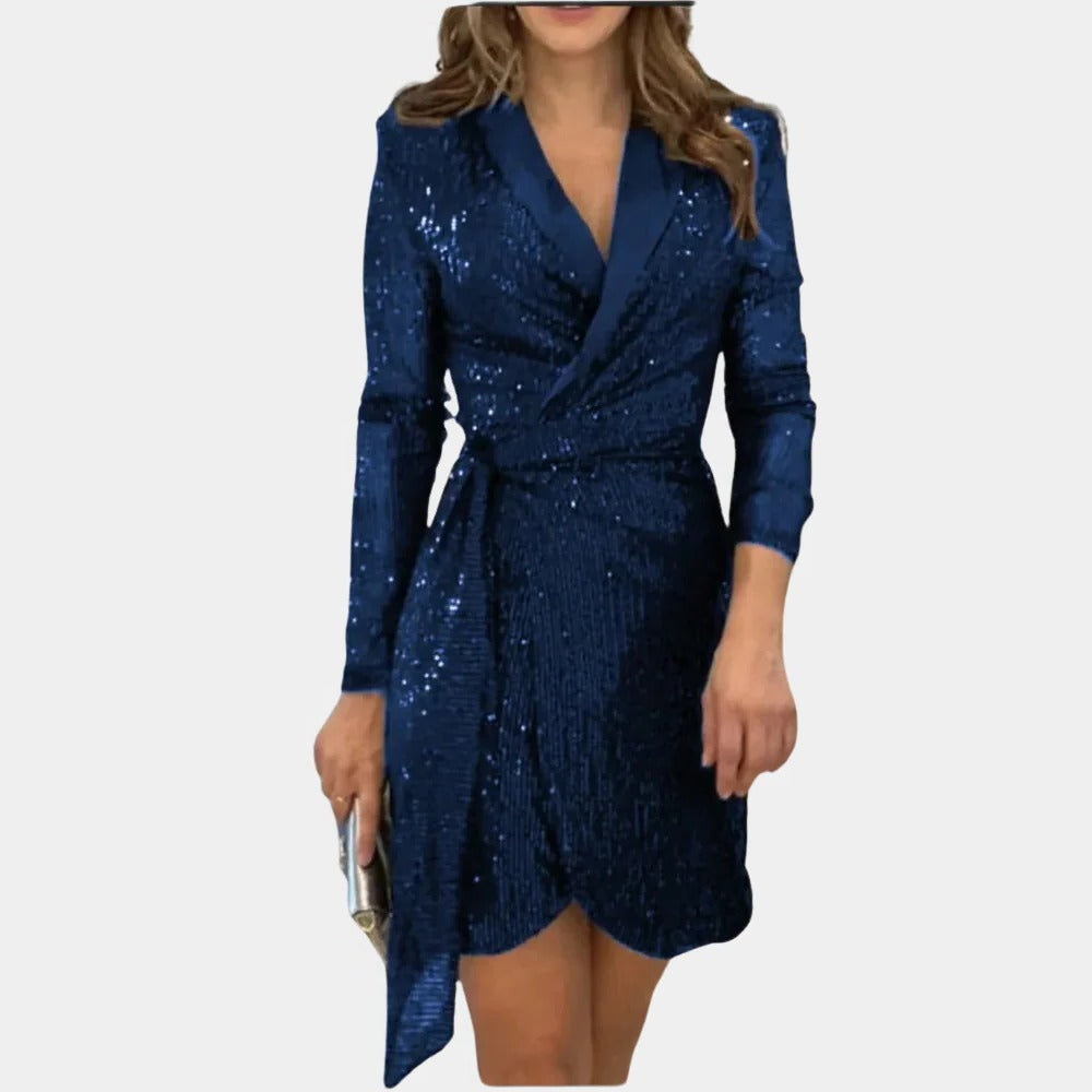 Raxiva-elegant ladies blazer dress with belt