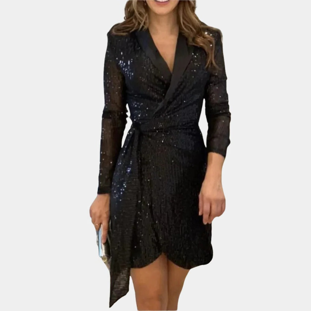 Raxiva-elegant ladies blazer dress with belt