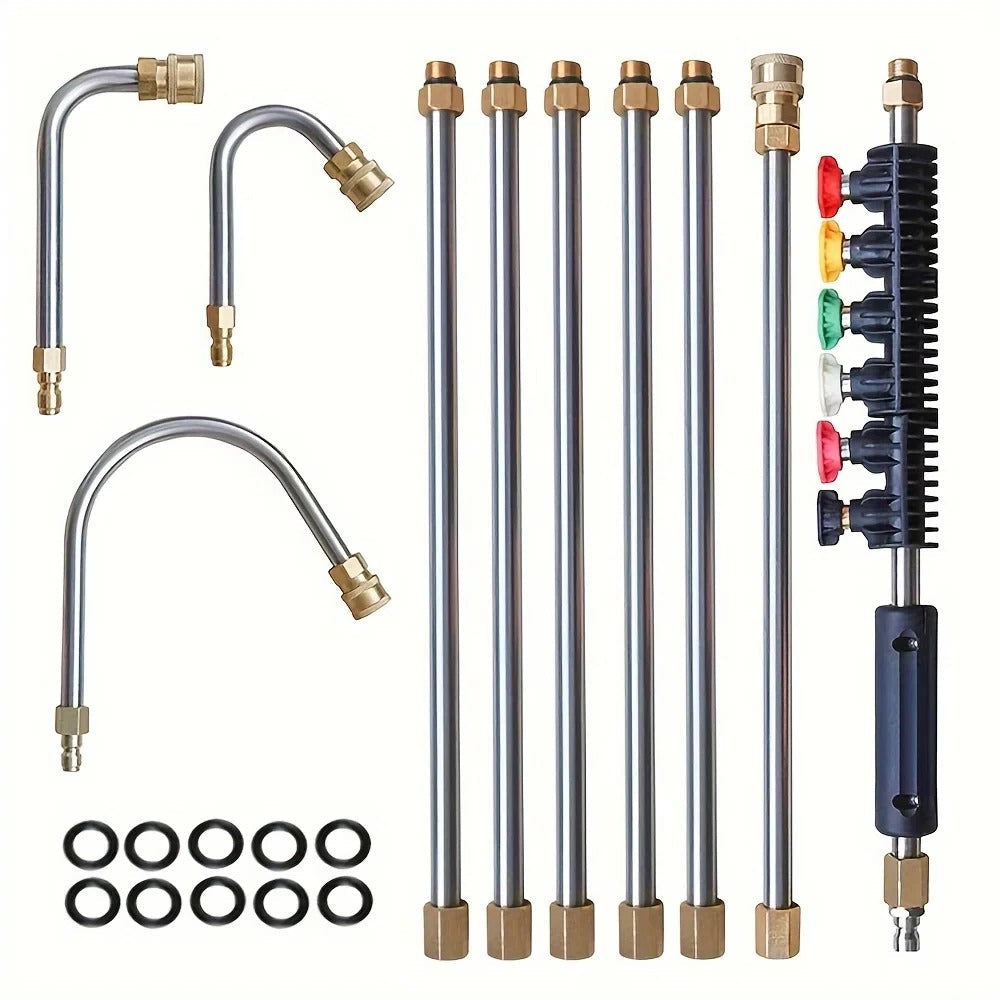 Raxiva-4000 psi telescoping high pressure washer wand set for gutter roof drainage walls cleaning 1