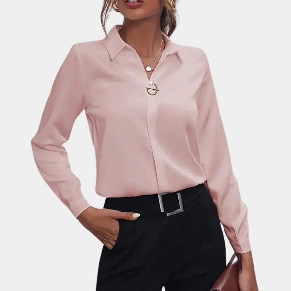 Raxiva-elegant simple ladies blouse