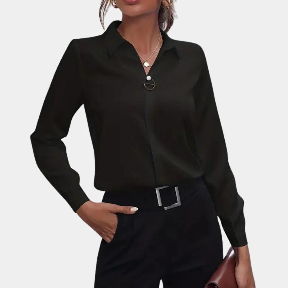 Raxiva-elegant simple ladies blouse