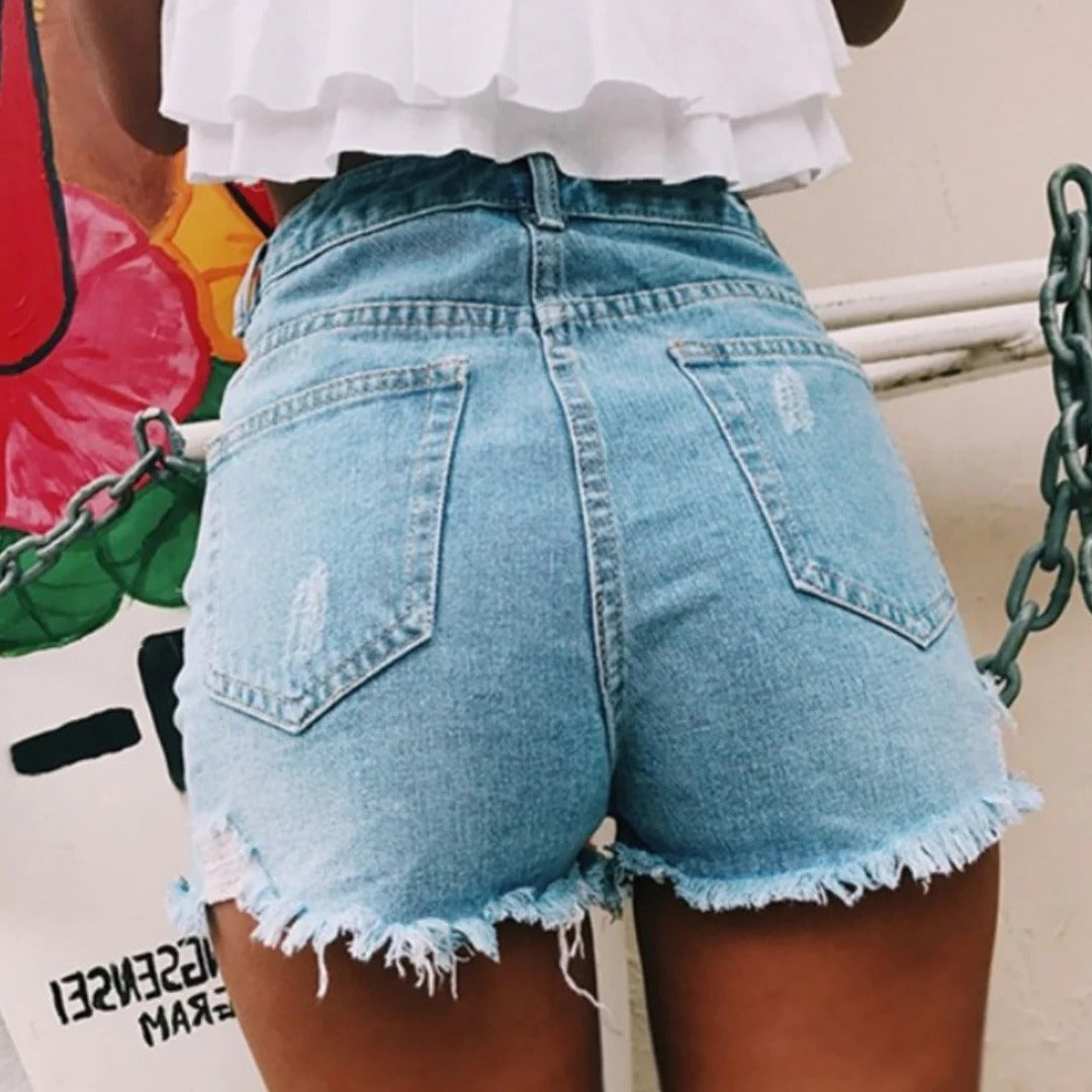 Raxiva-trendy denim shorts women