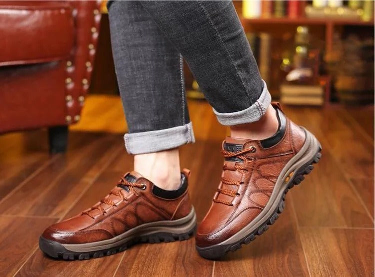 Raxiva-men casual hand stitched arch support non slip breathable shoes